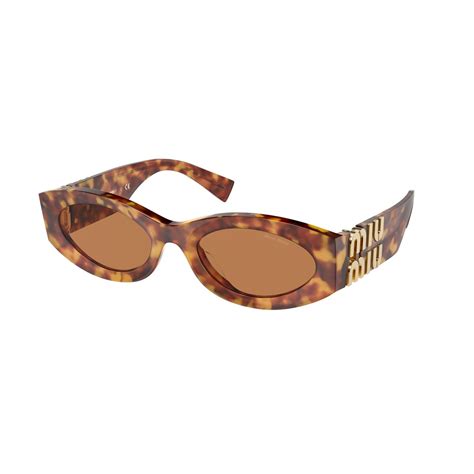 miu miu 0mu 11ws havana|Miu Miu 0mu 11ws Oval Havana Brown Female Sunglasses.